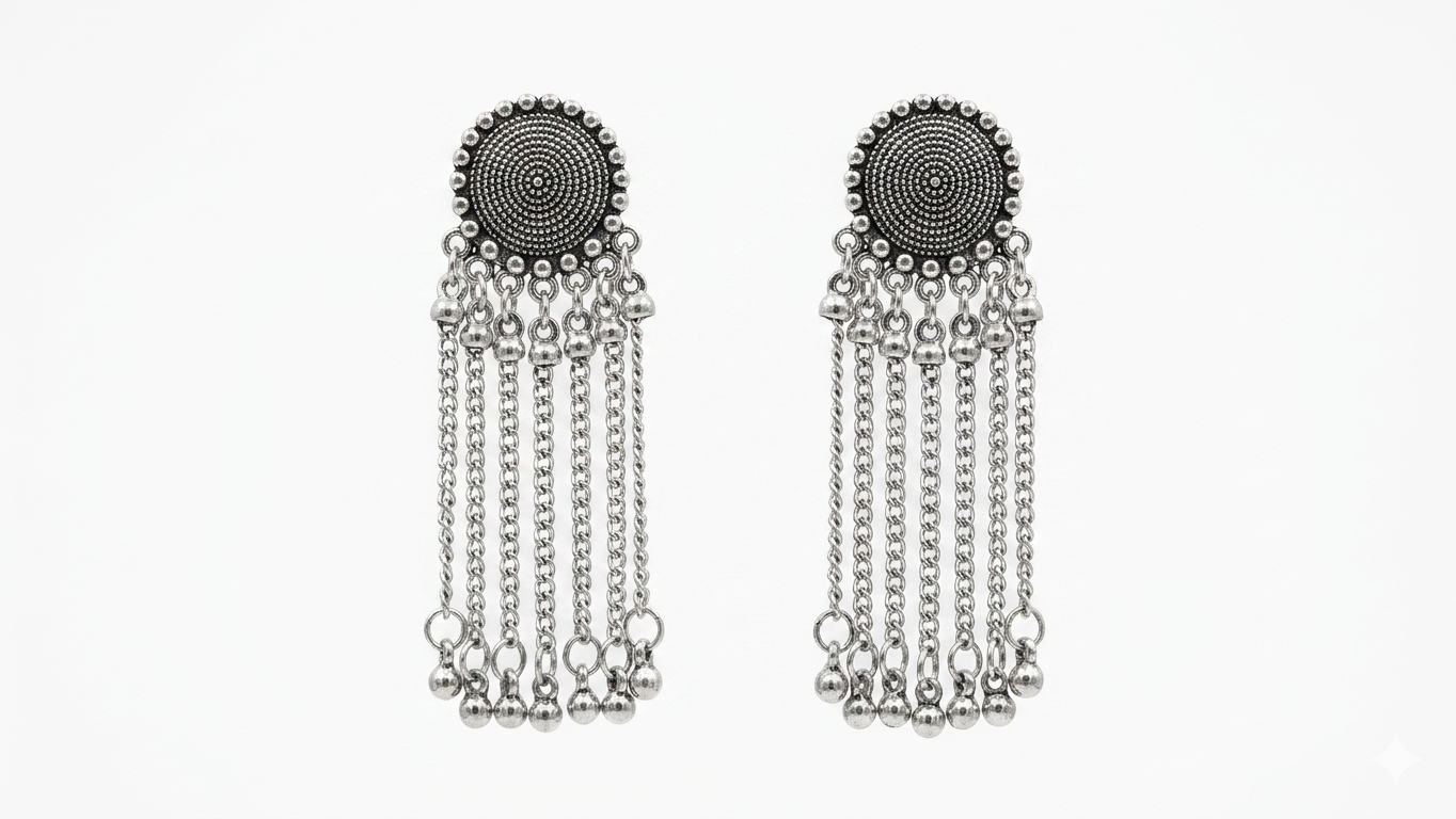 Silver Oxidised Earrings